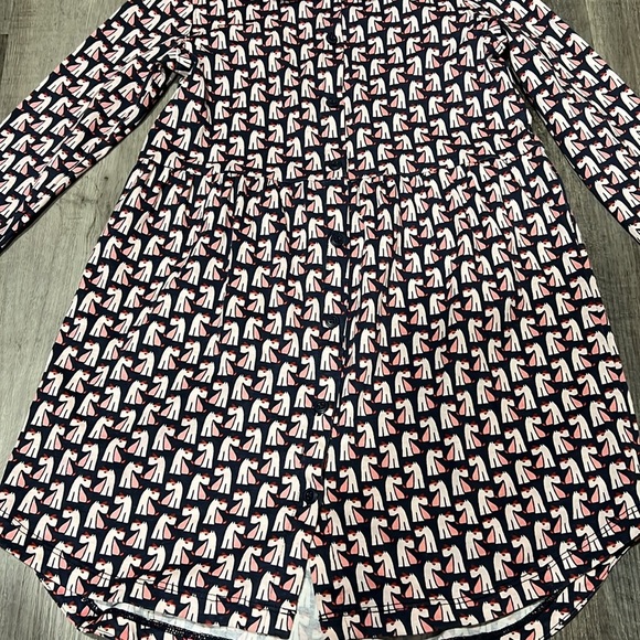 Tea Collection Navy and Pink Scottie Dog Print Dress size 7 - Picture 2 of 7